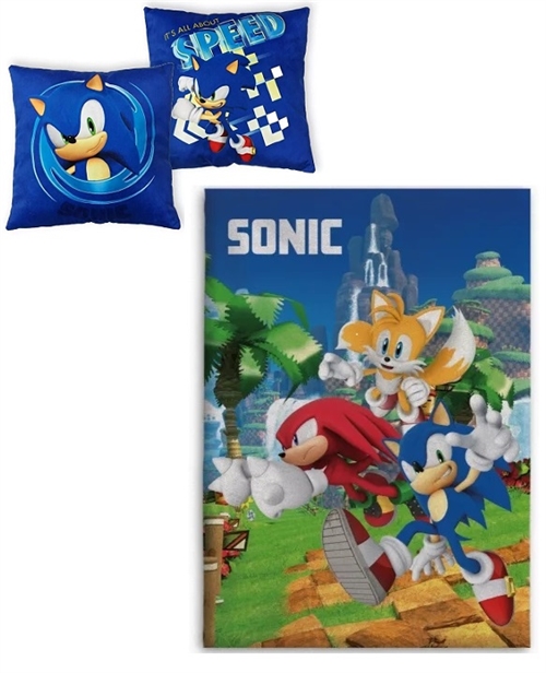 Sonic pude og fleece tæppe