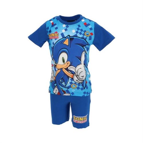 Sonic t-shirt og shorts sæt til børn , blå