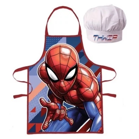 Spiderman forklæde og kokkehue , Spider-man