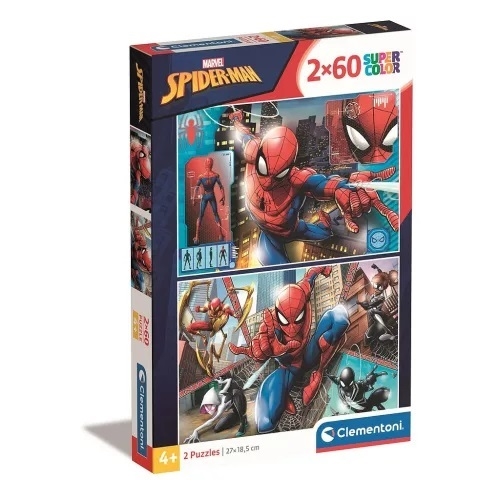 Spiderman puslespil 2*60 brikker