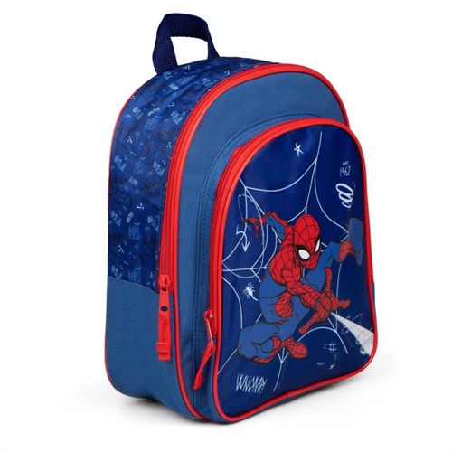 Spiderman rygsæk 2 rum blå , 31cm
