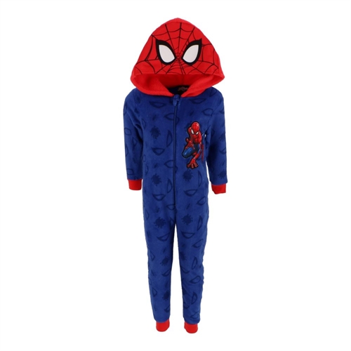 Spiderman fleece heldragt  med hue 