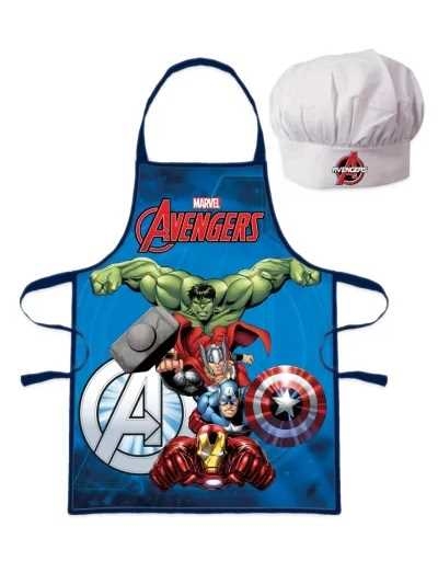 Avengers forklæde og kokkehue