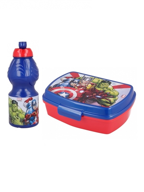 Avengers madkasse og drikkedunk , blå/rød