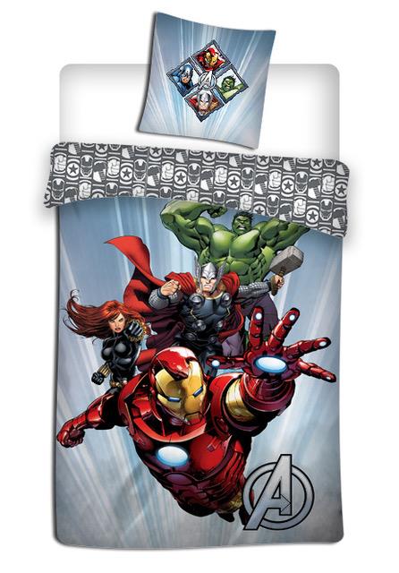 Avengers sengetøj grå, 140*200 cm/ 63*63 cm