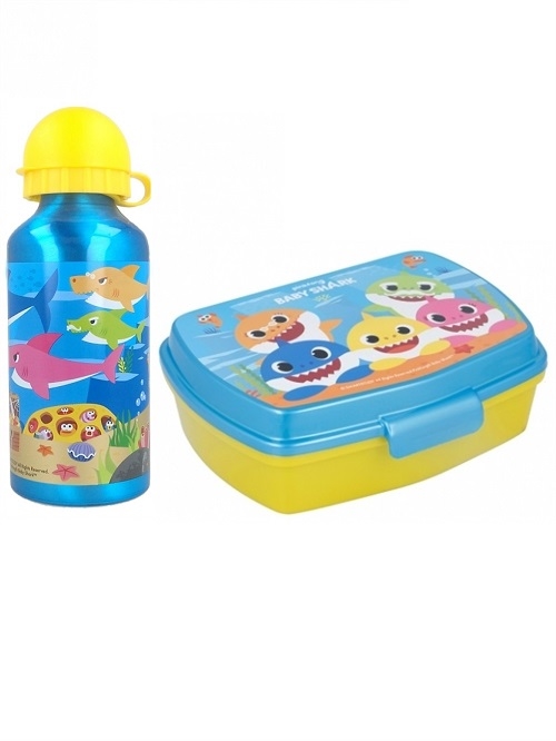 Baby Shark madkasse og drikkedunk aluminium