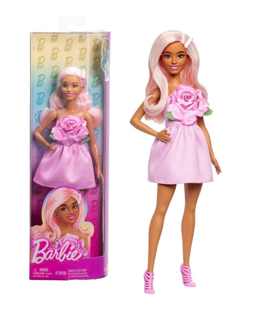 Barbie Fashionista Dukke med lyserød kjole