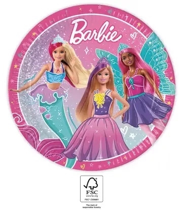 Barbie Fantasi paptallerkener 23 cm , 8 stk. 