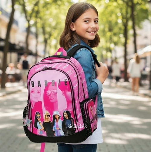 Barbie skoletaske lyserød , 42 cm