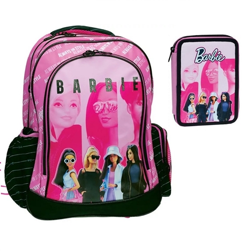 Barbie skoletaske med penalhus