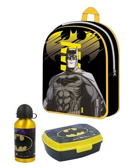 Batman børnehavestart sæt - rygsæk, madkasse og drikkedunk