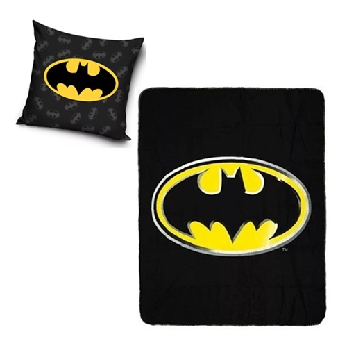Batman decor pude og fleecetæppe