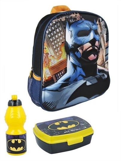 Batman  børnehavestart sæt - rygsæk, madkasse og drikkedunk