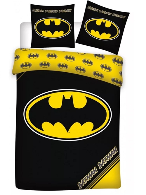 Batman sengetøj sort/gul,  140 * 200 cm /60*63 cm