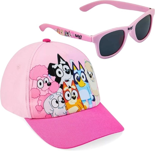 Bluey kasket og solbriller lyserød