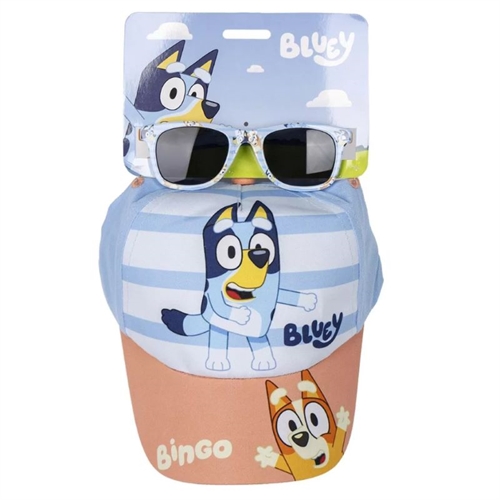 Bluey kasket og solbriller , Bluey og Bingo
