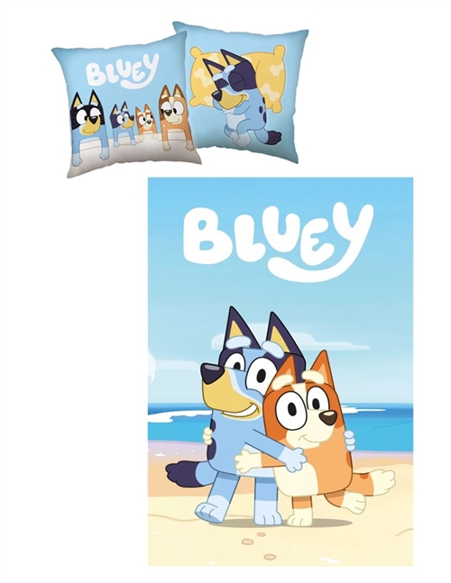 Bluey decor pude og fleece tæppe