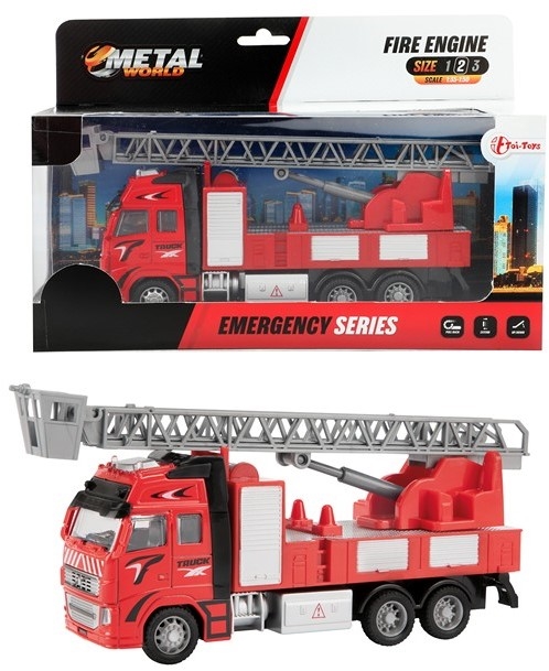 Brandbil legetøj med stige 20 cm , 1:35
