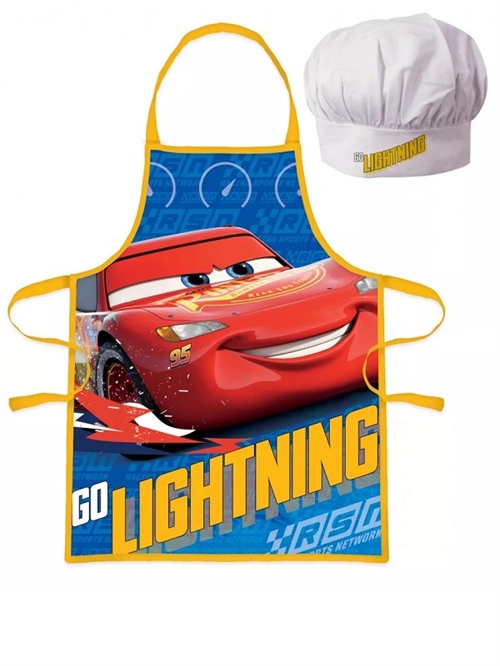 Disney Cars McQueen forklæde og kokkehue