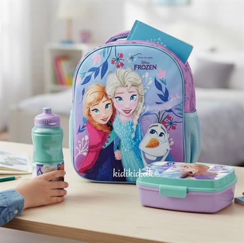 Disney Frost børnehavestart sæt blå - rygsæk 3D , madkasse og drikkedunk