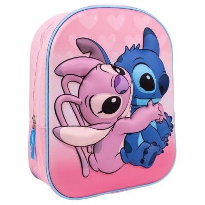 Disney Stitch rygsæk 3D lyserød, 31 cm