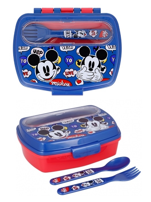 Disney Mickey madkasse med ske og gaffel