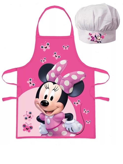 Disney Minnie forklæde og kokkehue lyserød