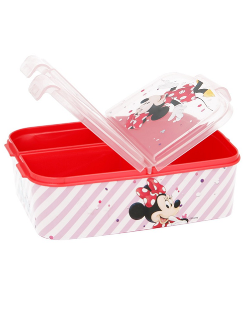 Disney Minnie Mouse madkasse 3 rum , rød