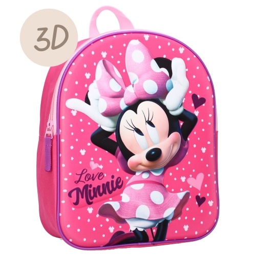 Disney Minnie Mouse rygsæk 3D , Love Minnie , 31 cm