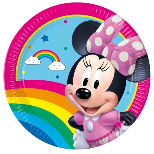 Disney Minnie "Make me smile" paptallerkner 23 cm , 8 stk.