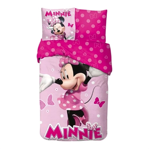 Disney Minnie sengetøj Pink Polka, 140*200 cm
