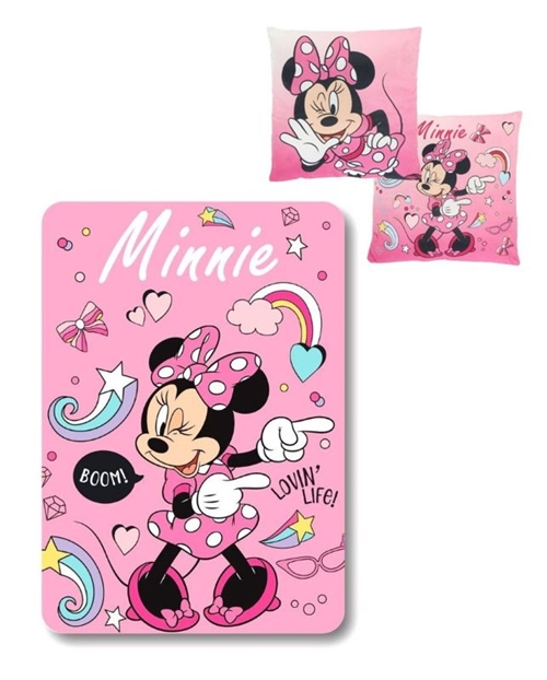 Disney Minnie sæt decor pude og tæppe 