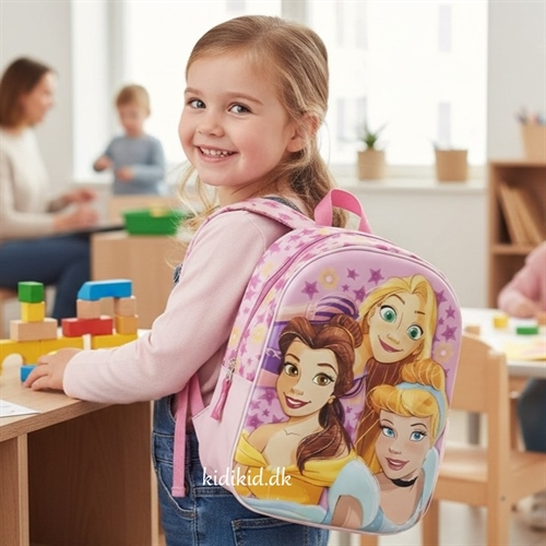 Disney Prinsesser rygsæk 3D - 32 cm, Rapunzel, Bella og Askepot
