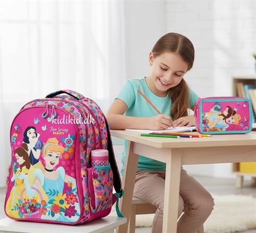 Disney Prinsesser skoletaske med dobbelt penalhus
