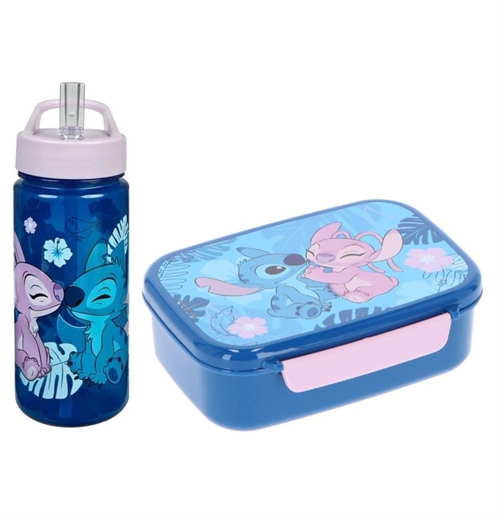 Disney Stitch rumdeler madkasse og sugerør drikkedunk 