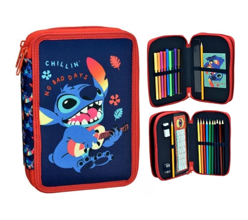 Disney Stitch penalhus 2 lag med tilbehør