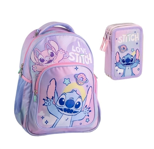 Disney Stitch skoletaske og penalhus, I love Stitch