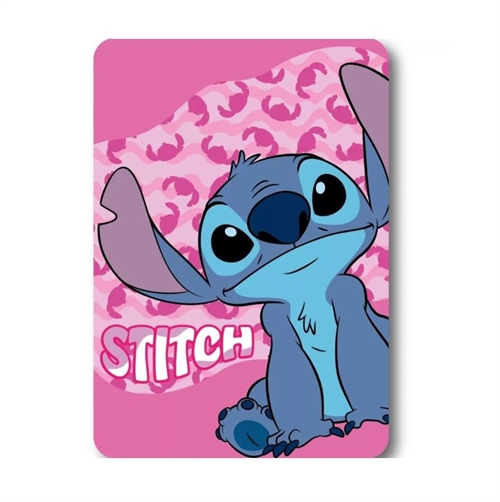 Disney Stitch fleece tæppe 100* 140 cm , lyserød