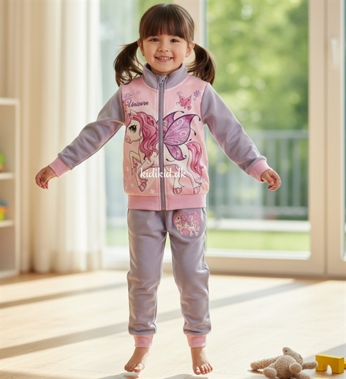 Enhjørning joggingsæt lilla