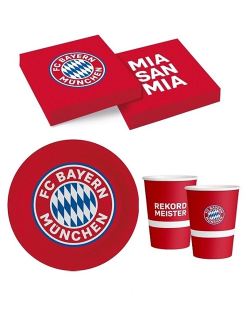 FC Bayern Munchen paptallerkner, servietter , krus  til 8 personer