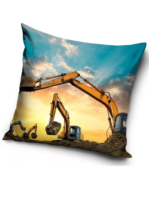 Gravemaskine decor pude 40*40 cm