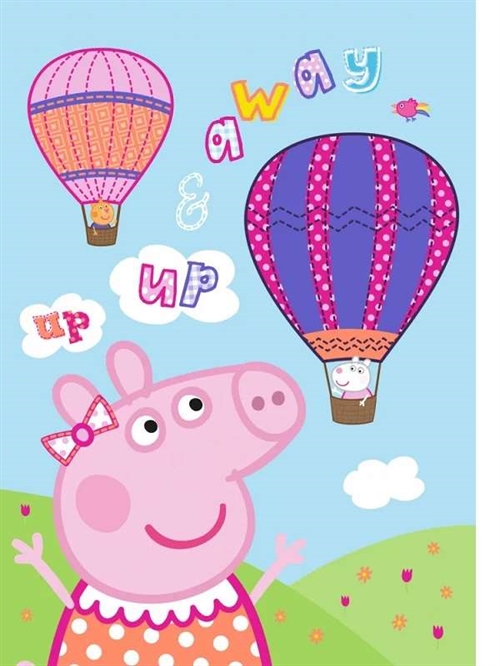 Gurli Gris fleecetæppe luftballon , 100*140 cm