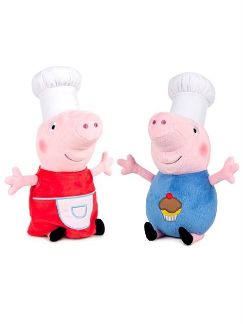 Gurli Gris og Gustav bamse med kokkehue 20 cm