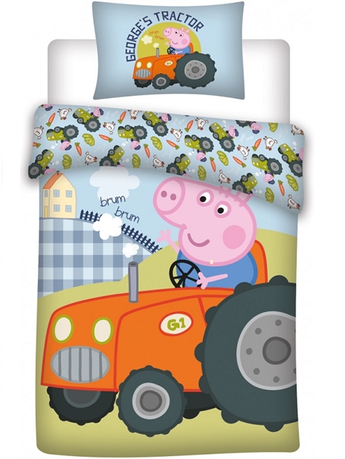 Gurli Gris junior sengetøj , Gustav og traktor 100*135 cm /40* 60 cm