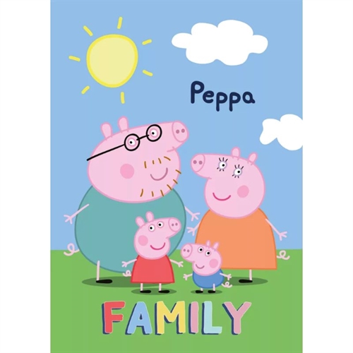 Gurli Gris fleecetæppe 100*140 cm , Family