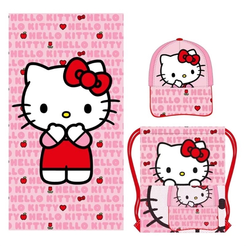 Hello Kitty strandhåndklæde , kasket og taske