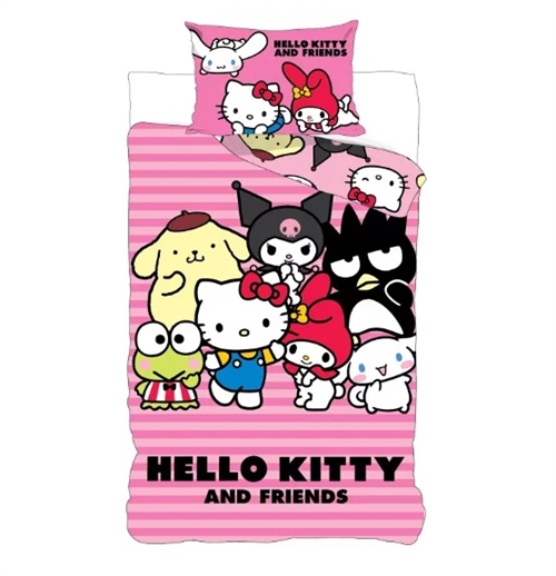 Hello Kitty junior sengetøj , Friends , 100*135 cm / 40*60 cm