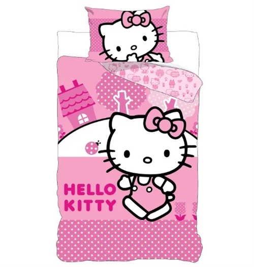 Hello Kitty junior sengetøj , Pink World, 100*135 cm / 40*60 cm