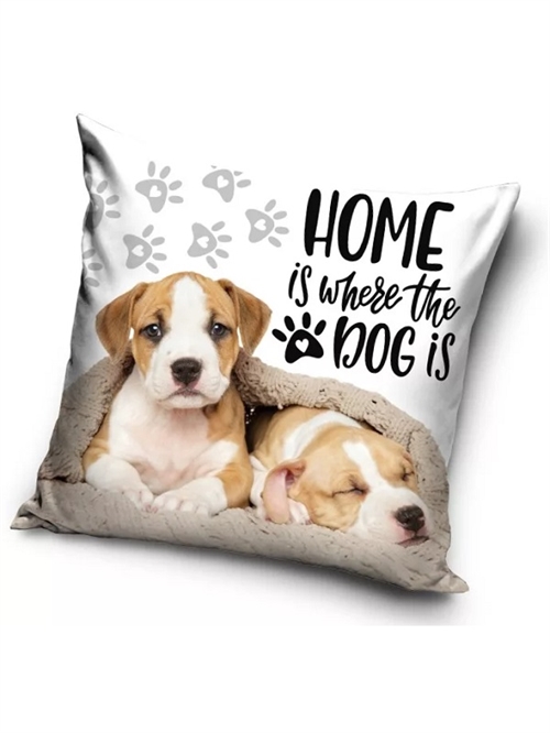 Hunde decor pude 40*40 cm , Home is where the dog is 