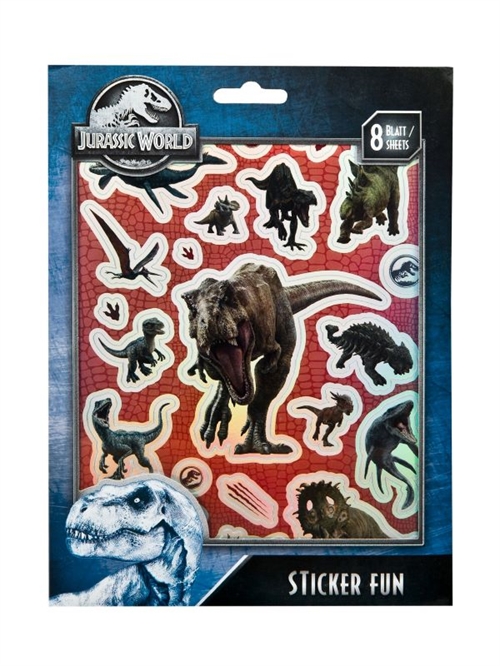 Jurassic World klistermærker , Sticker fun, 8 ark